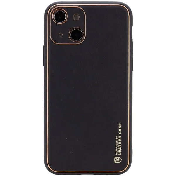 Кожаный чехол Xshield для Apple iPhone 14 Plus (6.7") — Черный — фото 1