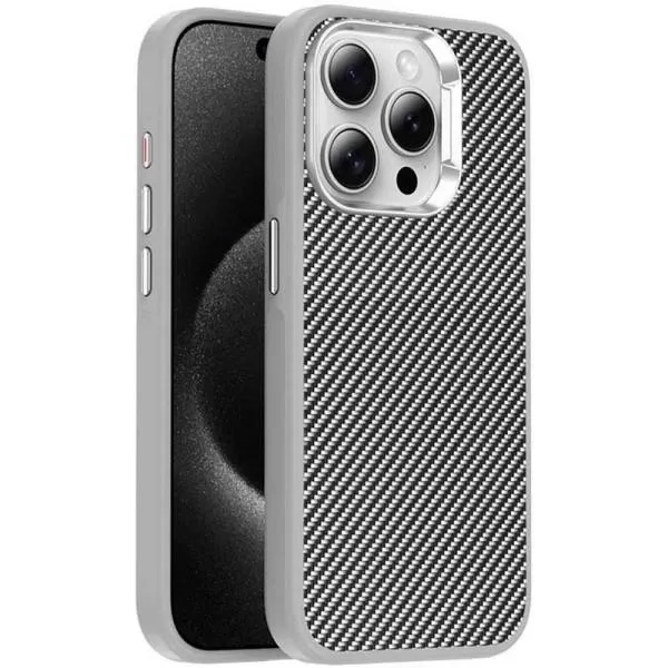 Чехол TPU+PC Carbon with MagSafe для Apple iPhone 14 Pro Max (6.7") — Серый — фото 1
