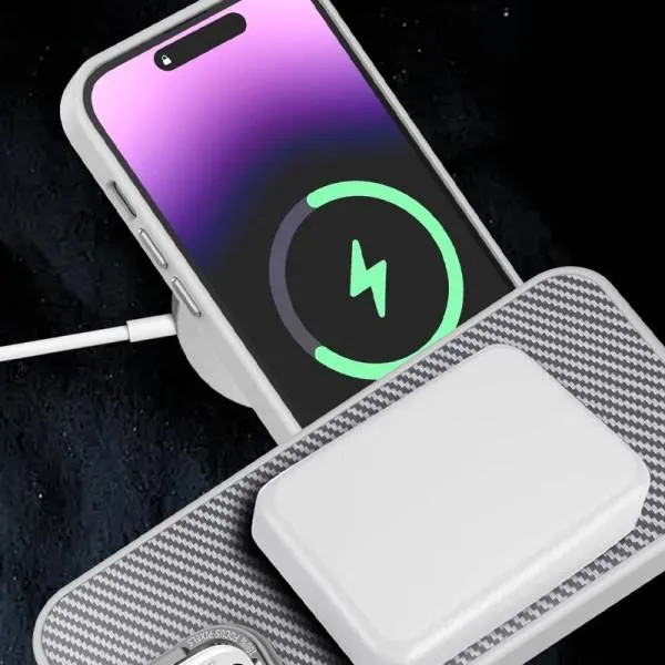 Чехол TPU+PC Carbon with MagSafe для Apple iPhone 14 Pro Max (6.7") — Серый — фото 5