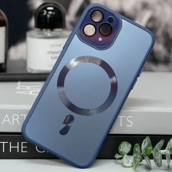 Чехол TPU+Glass Sapphire Midnight with Magnetic Fit для Apple iPhone 14 Pro Max (6.7") — Синий — фото 2