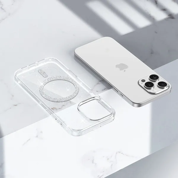Чехол TPU Eclipse Sparkle Magnetic Fit для Apple iPhone 14 Pro Max (6.7") — Прозрачный — фото 4 Чехол TPU Eclipse Sparkle Magnetic Fit для Apple iPhone 14 Pro Max (6.7") — Прозрачный — фото 4