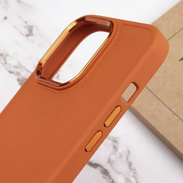 TPU чехол Bonbon Metal Style для Apple iPhone 14 Pro Max (6.7") — Оранжевый — фото 5