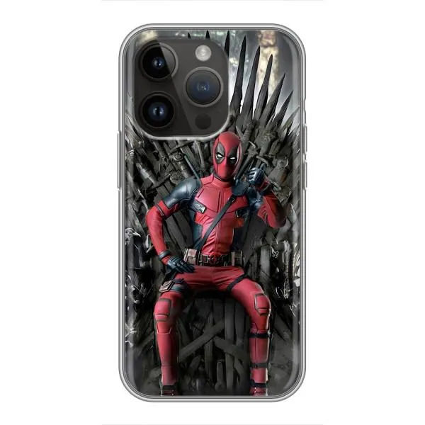 Чехол с принтом «Дэдпул на троне» для iPhone 14 Pro Max