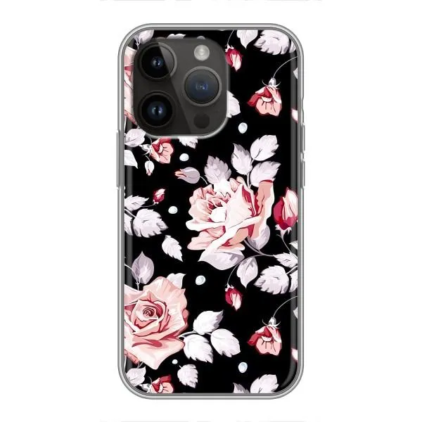 Чехол с принтом «Цветочки на черном» для iPhone 14 Pro Max