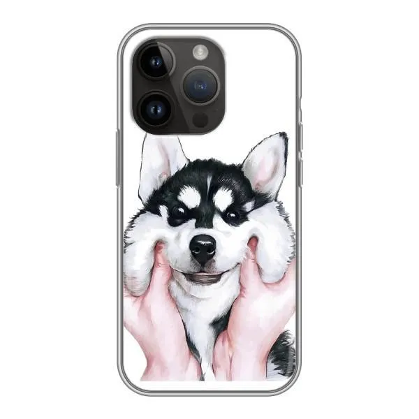 Чехол с принтом «Довольный Хаски» для iPhone 14 Pro Max Чехол с принтом «Довольный Хаски» для iPhone 14 Pro Max
