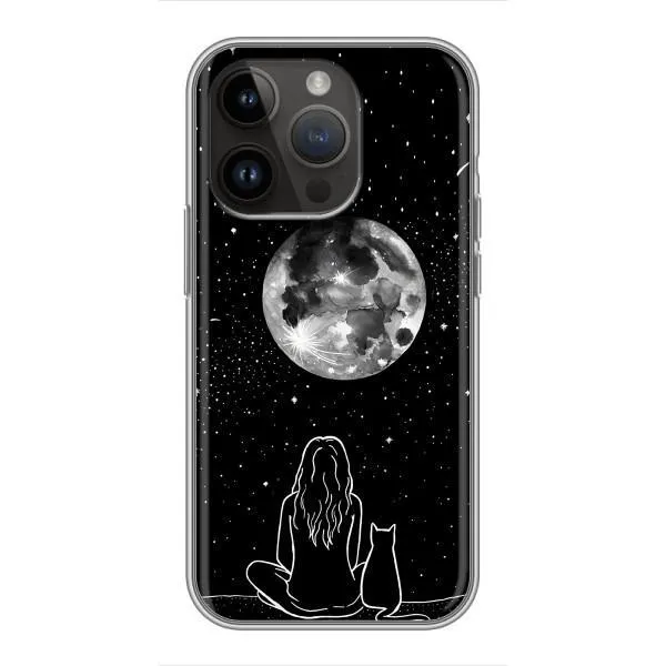 Чехол с принтом «Девушка с котом» для iPhone 14 Pro Max Чехол с принтом «Девушка с котом» для iPhone 14 Pro Max