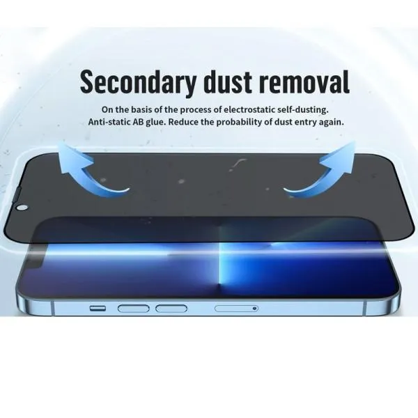 Защитное 2.5D стекло Blueo Full Cover Anti-Peep для Apple iPhone 14 Pro (6.1") — Черный — фото 3 Защитное 2.5D стекло Blueo Full Cover Anti-Peep для Apple iPhone 14 Pro (6.1") — Черный — фото 3