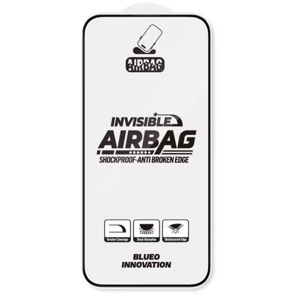 Защитное 3D стекло Blueo Invisible Airbag для Apple iPhone 14 Pro / 15 / 16 (6.1") — Черный — фото 2