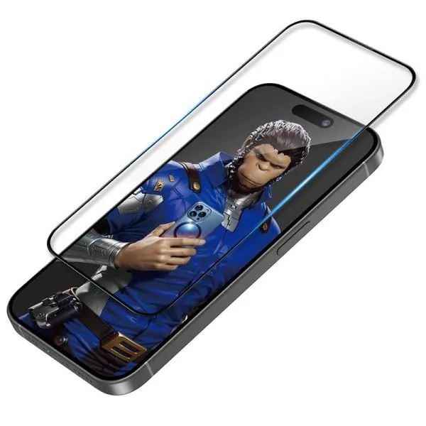 Защитное 3D стекло Blueo Invisible Airbag для Apple iPhone 14 Pro / 15 / 16 (6.1") — Черный — фото 4