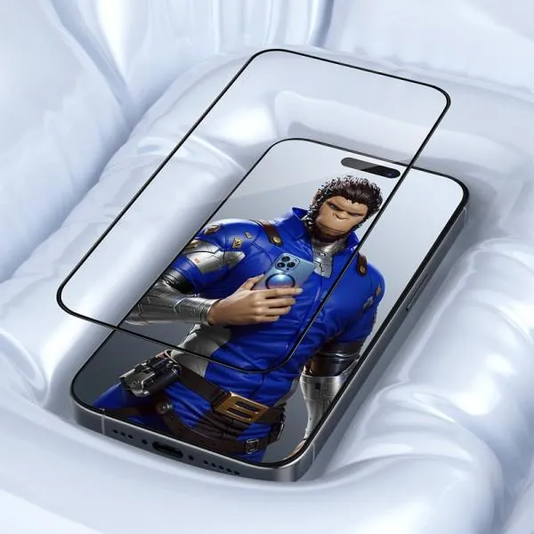 Защитное 3D стекло Blueo Invisible Airbag для Apple iPhone 14 Pro / 15 / 16 (6.1") — Черный — фото 5