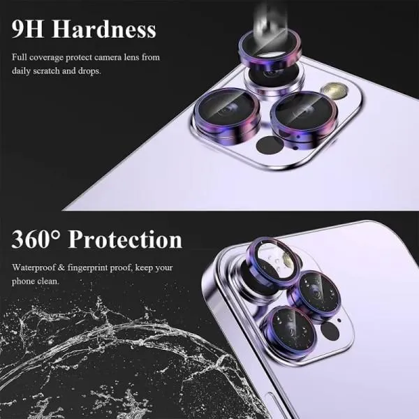 Защитное стекло Metal Classic на камеру (в упак.) для Apple iPhone 14 Pro (6.1") / 14 Pro Max (6.7") — Сиреневый — фото 3