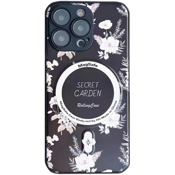 TPU+PC чохол Secret Garden with Magnetic Fit для Apple iPhone 14 Pro (6.1") — Чорний — фото 1