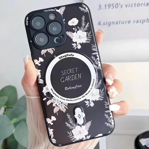 TPU+PC чохол Secret Garden with Magnetic Fit для Apple iPhone 14 Pro (6.1") — Чорний — фото 2