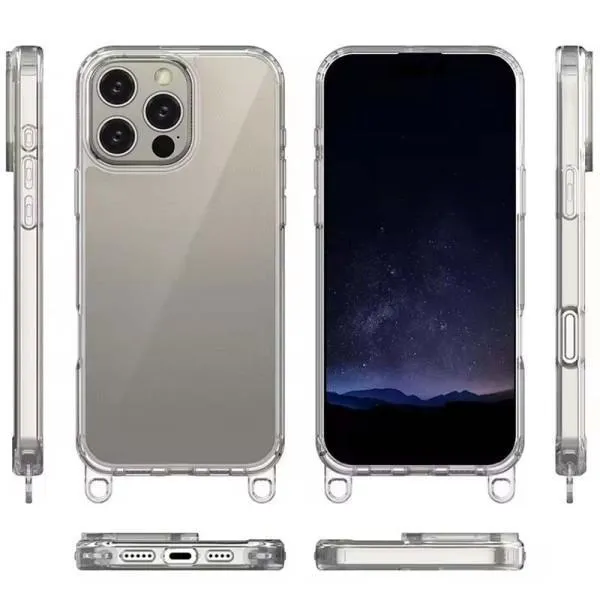 Чохол TPU Transparent with Straps для Apple iPhone 14 Pro (6.1") — Помаранчевий — фото 4 Чохол TPU Transparent with Straps для Apple iPhone 14 Pro (6.1") — Помаранчевий — фото 4