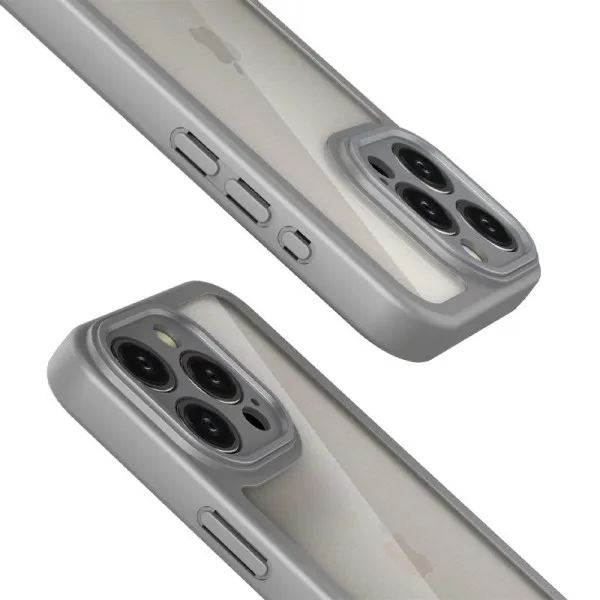 TPU чохол Transparent + Colour 1,5mm для Apple iPhone 14 Pro (6.1") — Сірий — фото 2