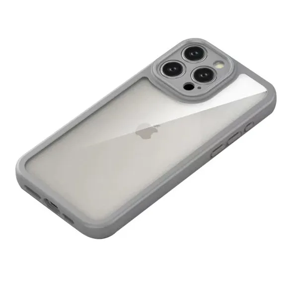 TPU чохол Transparent + Colour 1,5mm для Apple iPhone 14 Pro (6.1") — Сірий — фото 3