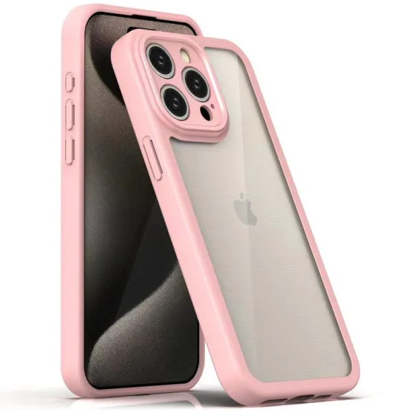 TPU чохол Transparent + Colour 1,5mm для Apple iPhone 14 Pro (6.1") — Рожевий — фото 1