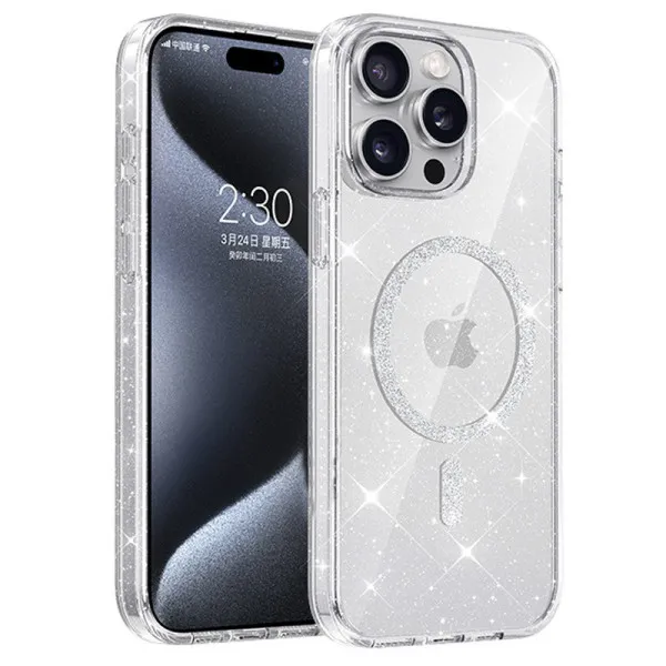 Чохол TPU Eclipse Sparkle Magnetic Fit для Apple iPhone 14 Pro (6.1") — Прозорий — фото 1 Чохол TPU Eclipse Sparkle Magnetic Fit для Apple iPhone 14 Pro (6.1") — Прозорий — фото 1