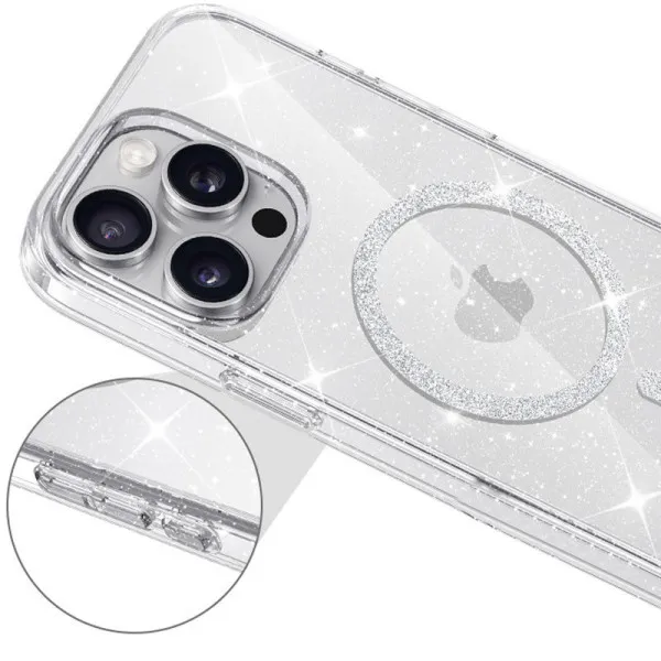 Чохол TPU Eclipse Sparkle Magnetic Fit для Apple iPhone 14 Pro (6.1") — Прозорий — фото 3 Чохол TPU Eclipse Sparkle Magnetic Fit для Apple iPhone 14 Pro (6.1") — Прозорий — фото 3