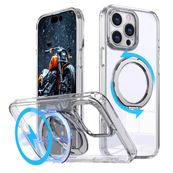 Чохол TPU+PC Empire with Magnetic Fit and Ring для Apple iPhone 14 Pro (6.1") — Прозорий — фото 2 Чохол TPU+PC Empire with Magnetic Fit and Ring для Apple iPhone 14 Pro (6.1") — Прозорий — фото 2