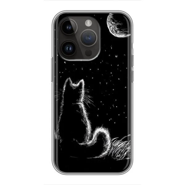 Чохол з принтом «Котик і місяць» для iPhone 14 Pro