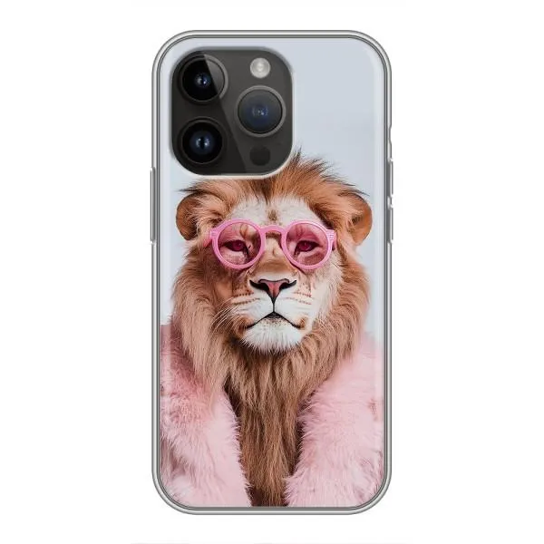 Чехол с принтом «Лев в очках» для iPhone 14 Pro