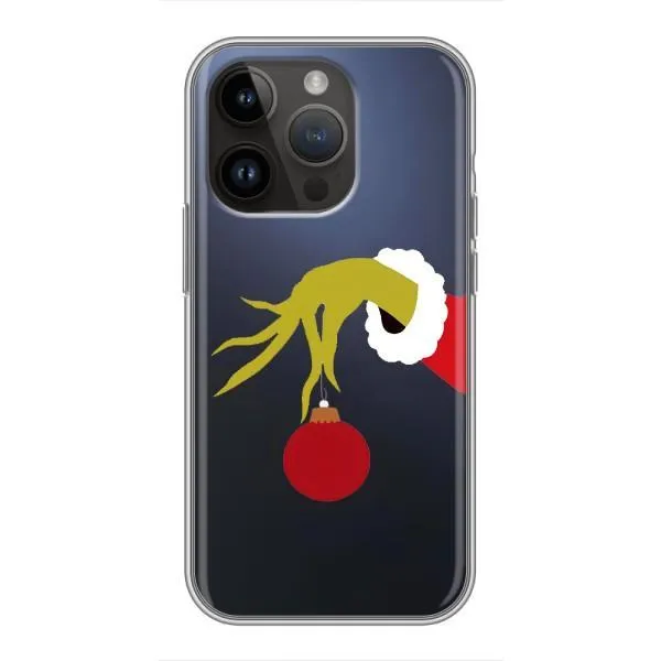 Чехол с принтом «Гринч с игрушкой» для iPhone 14 Pro