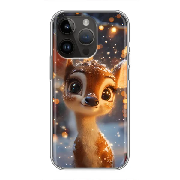 Чехол с принтом «Олененок среди гирлянд» для iPhone 14 Pro