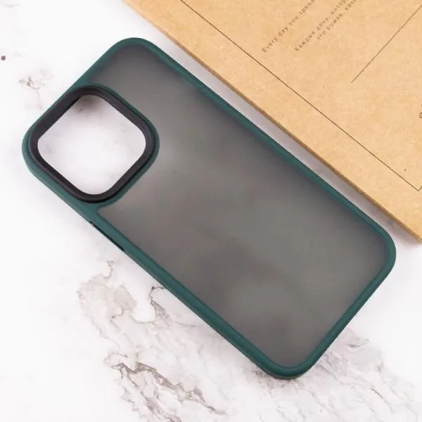 TPU+PC чохол Metal Buttons для Apple iPhone 14 / 13 (6.1") — Зелений — фото 4
