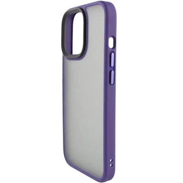 TPU+PC чохол Metal Buttons для Apple iPhone 14 / 13 (6.1") — Темно-фіолетовий — фото 1
