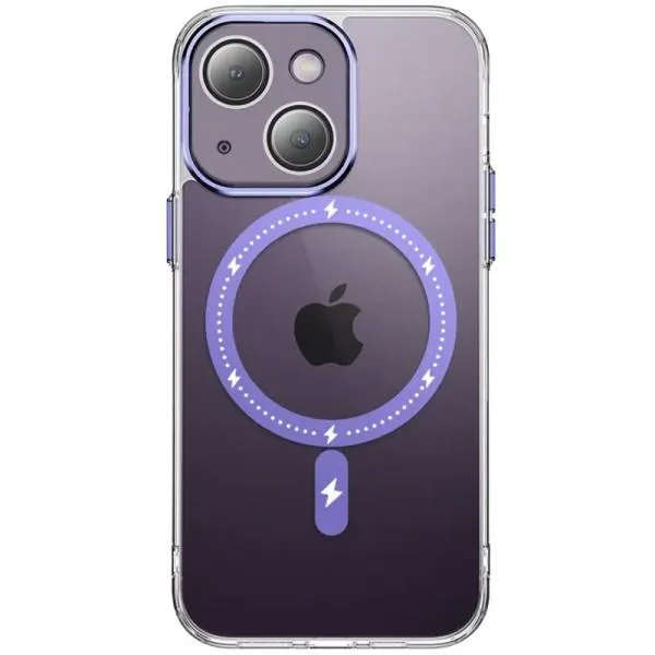 Чохол TPU+PC Colorful with Magnetic Fit для Apple iPhone 14 (6.1") — Фіолетовий — фото 1