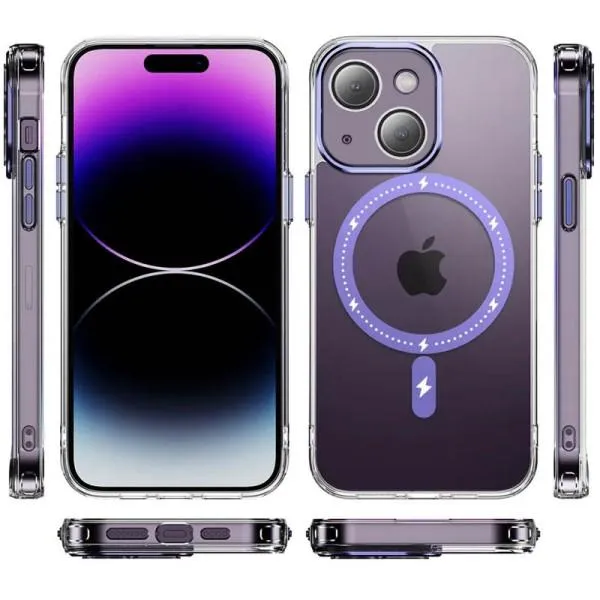 Чохол TPU+PC Colorful with Magnetic Fit для Apple iPhone 14 (6.1") — Фіолетовий — фото 2