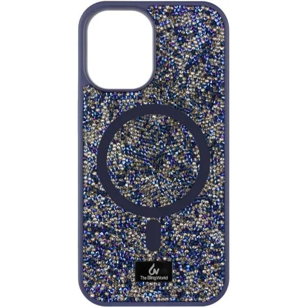 TPU чехол Bling World Rock Diamond with MagSafe для Apple iPhone 14 (6.1") — Темно-синий — фото 2 TPU чехол Bling World Rock Diamond with MagSafe для Apple iPhone 14 (6.1") — Темно-синий — фото 2