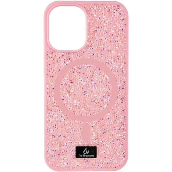 TPU чехол Bling World Rock Diamond with MagSafe для Apple iPhone 14 (6.1") — Розовый — фото 1 TPU чехол Bling World Rock Diamond with MagSafe для Apple iPhone 14 (6.1") — Розовый — фото 1