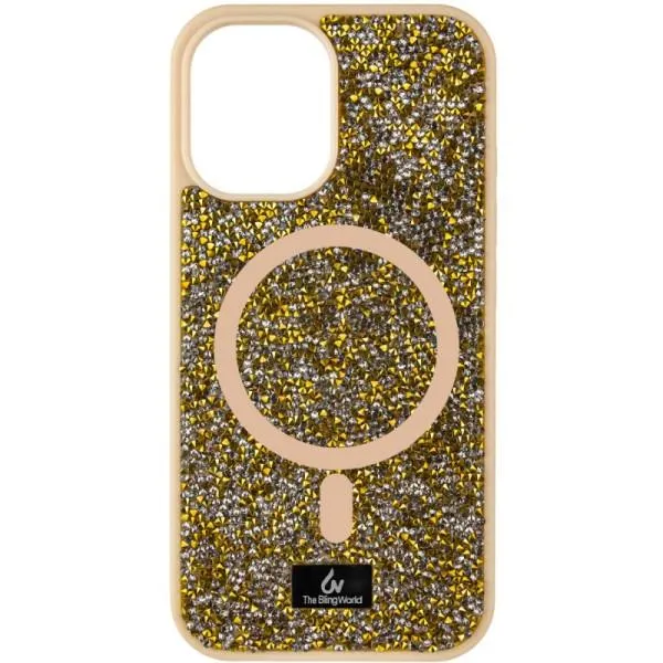 TPU чехол Bling World Rock Diamond with MagSafe для Apple iPhone 14 (6.1") — Золотой — фото 1 TPU чехол Bling World Rock Diamond with MagSafe для Apple iPhone 14 (6.1") — Золотой — фото 1