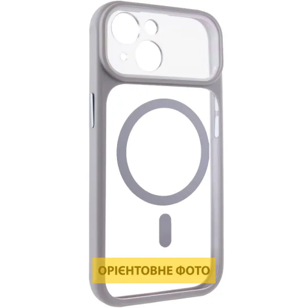 Чохол TPU+PC GETMAN Moon Clear with MagSafe для Apple iPhone 14 (6.1") — Сірий — фото 1