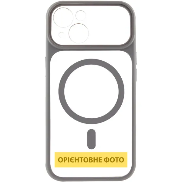 Чохол TPU+PC GETMAN Moon Clear with MagSafe для Apple iPhone 14 (6.1") — Сірий — фото 2