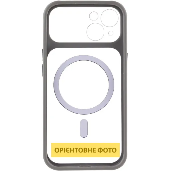 Чохол TPU+PC GETMAN Moon Clear with MagSafe для Apple iPhone 14 (6.1") — Сірий — фото 3