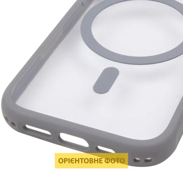 Чохол TPU+PC GETMAN Moon Clear with MagSafe для Apple iPhone 14 (6.1") — Сірий — фото 4