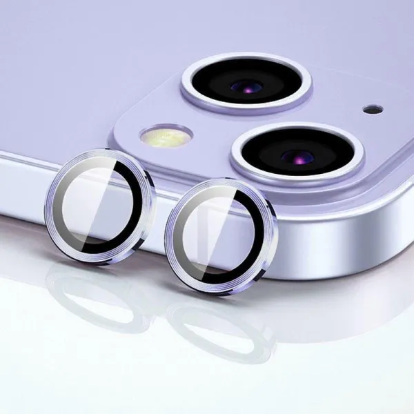 Защитное стекло Metal Classic на камеру (в упак.) для Apple iPhone 14 (6.1") / 14 Plus (6.7") — Голубой — фото 5
