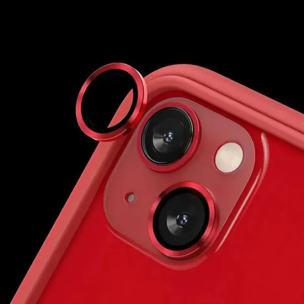 Защитное стекло Metal Classic на камеру (в упак.) для Apple iPhone 14 (6.1") / 14 Plus (6.7") — Красный — фото 4