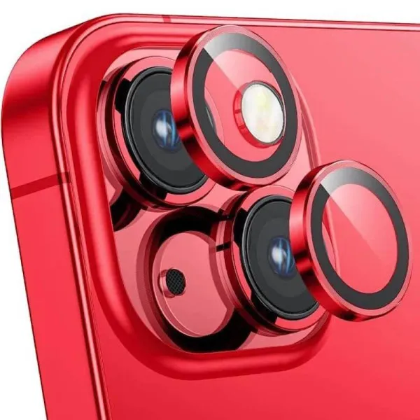 Защитное стекло Metal Classic на камеру (в упак.) для Apple iPhone 14 (6.1") / 14 Plus (6.7") — Красный — фото 5