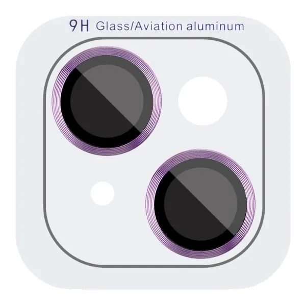 Защитное стекло Metal Classic на камеру (в упак.) для Apple iPhone 14 (6.1") / 14 Plus (6.7") — Фиолетовый — фото 1