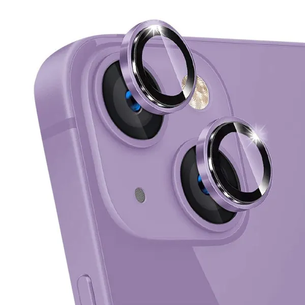 Защитное стекло Metal Classic на камеру (в упак.) для Apple iPhone 14 (6.1") / 14 Plus (6.7") — Фиолетовый — фото 2