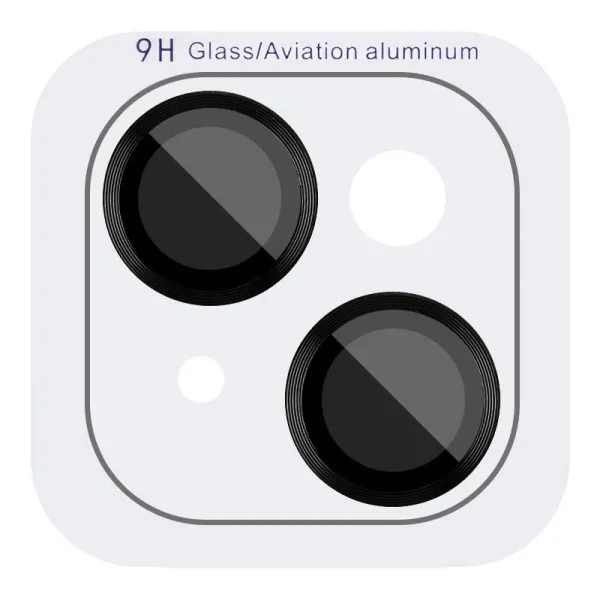 Защитное стекло Metal Classic на камеру (в упак.) для Apple iPhone 14 (6.1") / 14 Plus (6.7") — Черный — фото 1