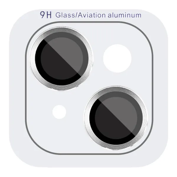 Защитное стекло Metal Classic на камеру (в упак.) для Apple iPhone 14 (6.1") / 14 Plus (6.7") — Серебряный — фото 1