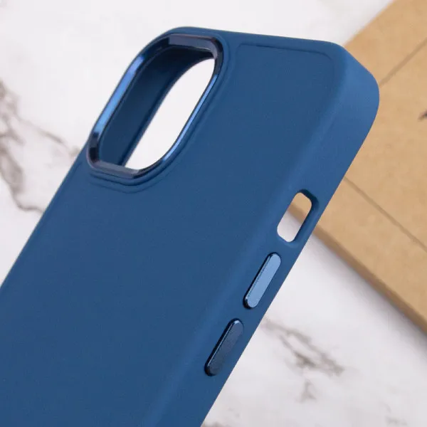 TPU чехол Bonbon Metal Style для Apple iPhone 14 (6.1") — Синий — фото 5