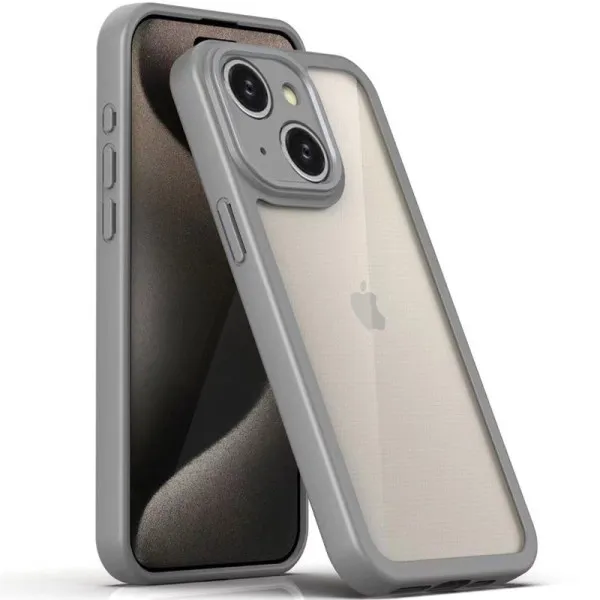 TPU чохол Transparent + Colour 1,5mm для Apple iPhone 14 (6.1") — Сірий — фото 1