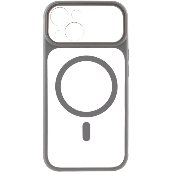 Чохол TPU+PC GETMAN Moon Clear with Magnetic Fit для Apple iPhone 14 (6.1") — Сірий — фото 2