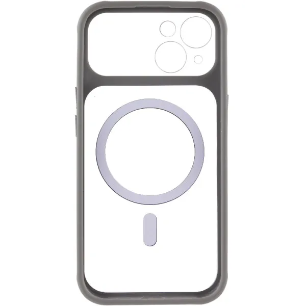 Чохол TPU+PC GETMAN Moon Clear with Magnetic Fit для Apple iPhone 14 (6.1") — Сірий — фото 3
